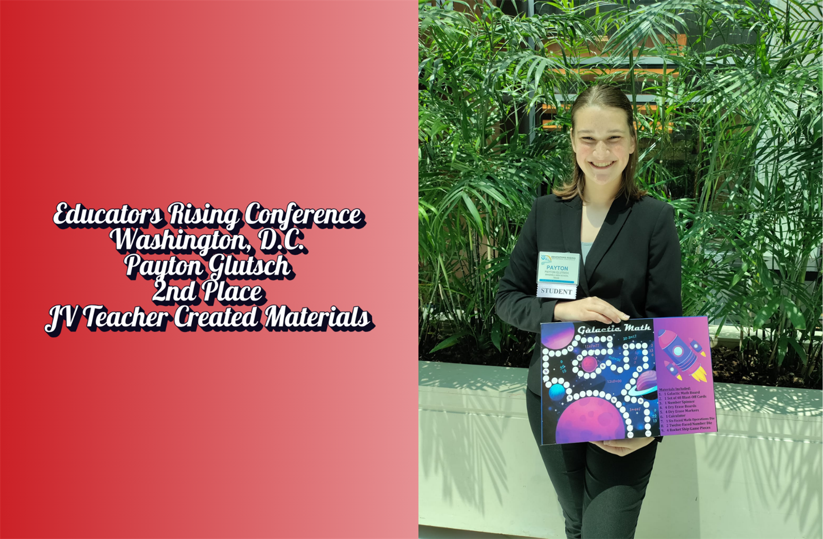  TAFE Student Wins National Recognition at Educators Rising Conference